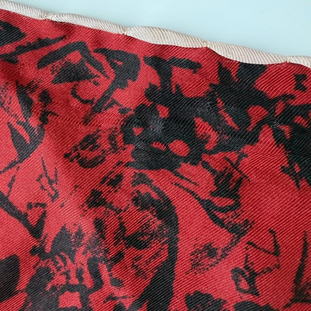 Unbranded Horse Print Scarf Womens OS Red Black Equestrian Riding Crop Square